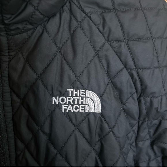 North Face Reversible Quilted Coat Full Zip Black Fleece Jacket Girls L (14-16) - Picture 2 of 9